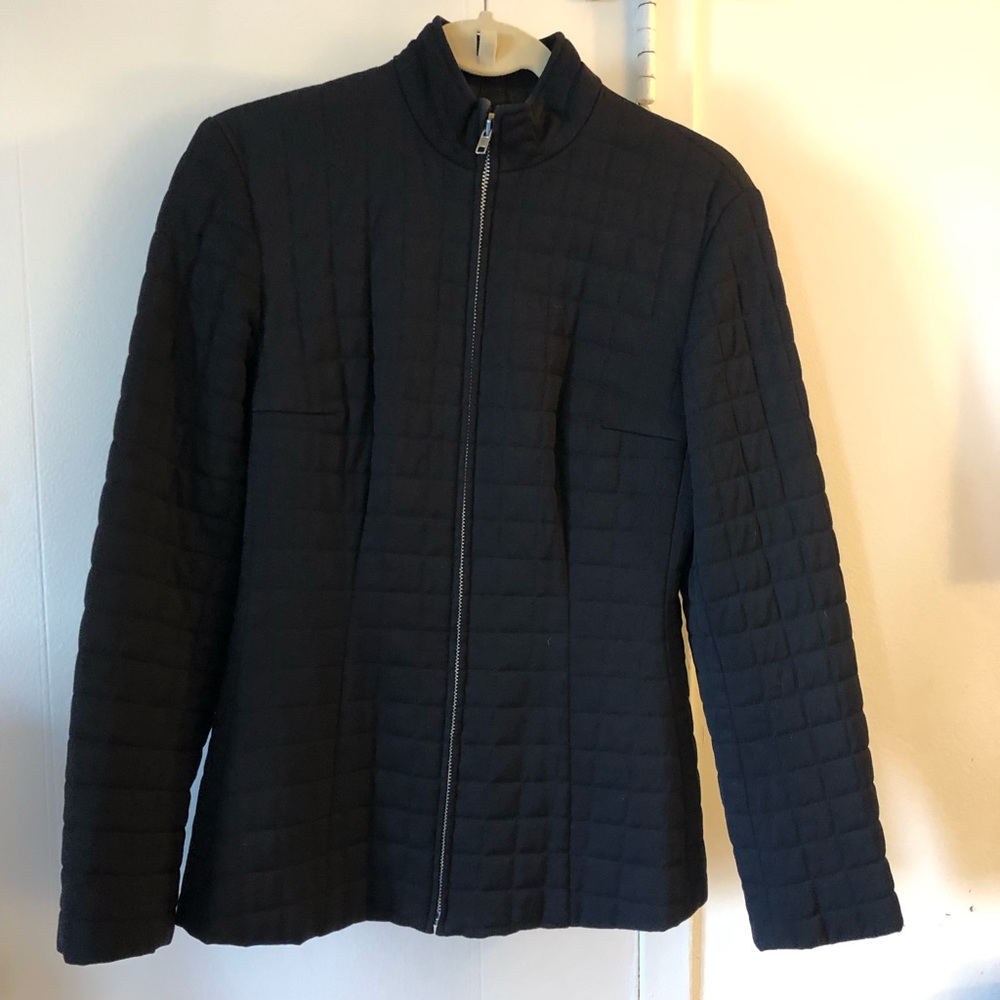Quilted, fitted Moto jacket.